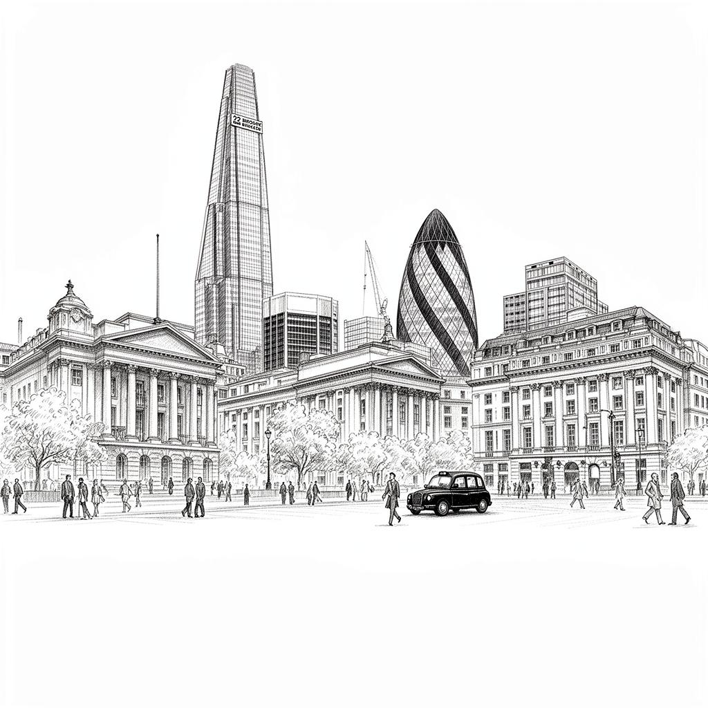 City of London financial district illustration